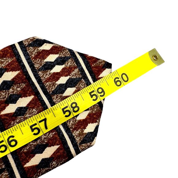 G.J. Cahn‎ Mens Vintage Silk Dress Tie Made in USA Geometric Diamond 60" 3.75" - Picture 9 of 9